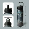 thumbnail image 3 of BOTTLE BOTTLE 24 oz sports water bottle stainless steel insulated water bottle with straw and pills holder black stone, 3 of 7