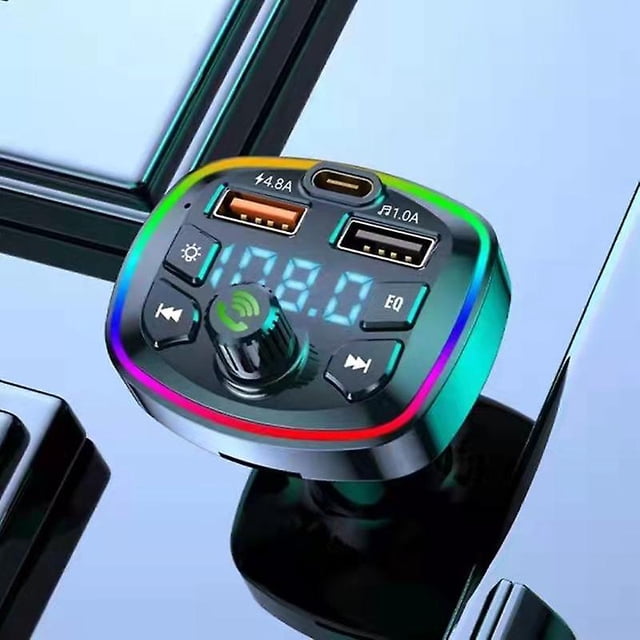 Cargador de coche Bluetooth Transmisor FM para coche Bluetooth manos libres mp3 verdadero puerto USB dual 3.1A cargador PD