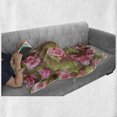 thumbnail image 6 of Shabby Flora Soft Flannel Fleece Throw Blanket, Romantic Retro Floral Composition Grunge Wedding Corsage Artwork, Cozy Plush for Indoor and Outdoor Use, 60" x 80", Green Pink Pale Pink, by Ambesonne, 6 of 6