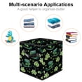 thumbnail image 2 of FeBohao Storage Boxes Bins Fabric Leather Handle Large Capacity Foldable Book Drawer Sturdy Ideas Shirt Cubby Boys Pantry Print Changing Multifunctional Organizer Basket Green Hat, 2 of 6
