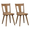 thumbnail image 3 of Duhome Antique Walnut Wooden Tulip Chairs - Set of 2, Rustic Style for Dining or Kitchen, 3 of 7