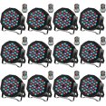 thumbnail image 1 of Par Lights 36W RGB Wireless Battery Powered Sound Activated Remote Control for Wedding Party Church 12 Pack, 1 of 6