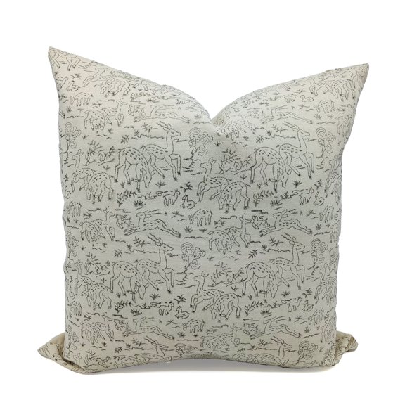 Fabdivine Duck Canvas Hand Block Print Decorative Throw Pillow Cover , 20"X20", Brown