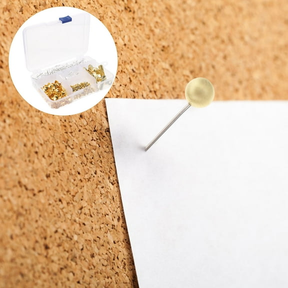 Masteelf  Pin Small Decor Paper Clips Binder Thumb Tacks Office Golden