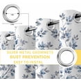 thumbnail image 6 of Blue Leaves Blackout Curtains for Bedroom/Living Room, Thermal Insulated Kitchen Curtains, Summer Botanical Elegant Pastoral Grommet Darkening Window Treatment Drapes 52"x72"x2, 6 of 8