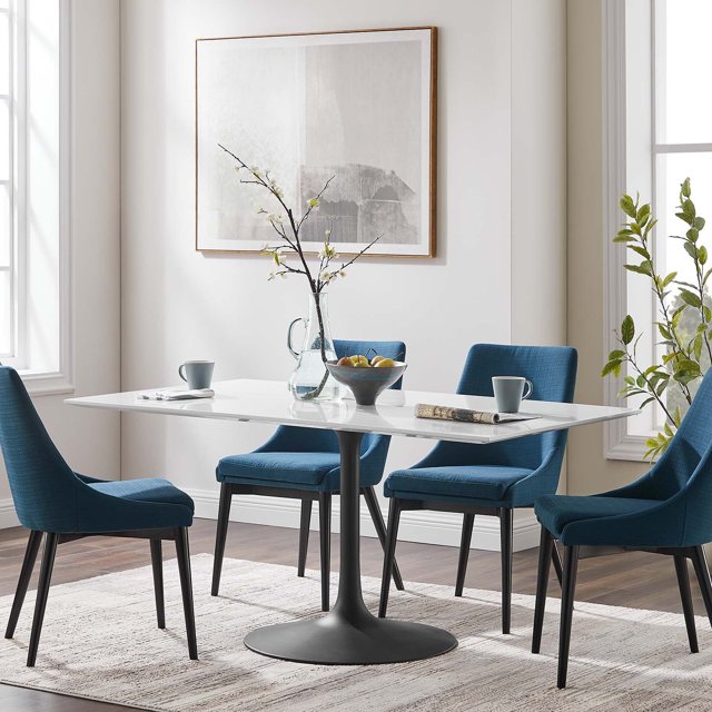 Modway Lippa 60" Rectangle Dining Table in Black White