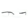 thumbnail image 4 of Luxury Light Weight Rimless Spring Hinge Narrow Rectangle Reading Glasses Gunmetal Slate +1.5, 4 of 7