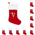 thumbnail image 2 of Injueey Calcetines Decorativos Navideños - Comodidad Exquisita Y Suave Para Vacaciones Letras Medias Navideñas Grandes Rojo V V roja grande 10Conjunto, 2 of 6