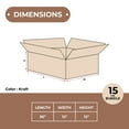 thumbnail image 6 of SSBM 36" x 12" x 12" Kraft ECT-32 Single Wall Corrugated Long Boxes Shipping Packing 15/BUNDLE, 6 of 6