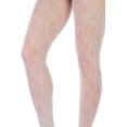thumbnail image 7 of ToBeInStyle Womens Elegant Floral Lace Inspired Spandex Net Full Length Tights - White - One Size, 7 of 7