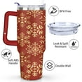 thumbnail image 3 of Christmas Tree 40 Oz Tumbler with Handle Double Wall Christmas Snowflake Ball Coffee Travel Mug Modern Thermal Insulated Coffee Mug for Spring Summer Camping Outdoor for Mom Wife Teacher Neighbor, 3 of 7