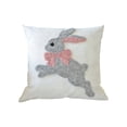 thumbnail image 3 of Under $5 Easter Embroidered Throw Pillow Covers 18x18" Easter Decorative Pillow Cases Easter Bunny Decorations Rabbit Pattern Sofa Couch Cushions for Happy Easter Spring Decor, 3 of 7