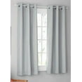 thumbnail image 2 of (2 pack) Mainstays Olan Silver Blackout Curtain Panel Pair, 2-Pack, Grommet Top, Textured Solid, 37" x 63", Room Darkening Drapes for Bedroom, 2 of 10