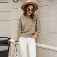 thumbnail image 4 of Vedolay Fall Sweaters for Women Oversized Sweaters for Women Crewneck Long Sleeve Knit Pullover Sweater,B L, 4 of 5