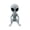 White, variant on Selrti 3D Printed Alien Statue, Sci-Fi UFO Alien Sculpture, Funny Sitting Alien Figurine, Creative Ornament for Home, Office, Desktop, Shelf, Workstation and Coffee Table