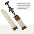thumbnail image 4 of Uxcell Leather Band Deployment Buckle Watch Strap 24mm Leather Strap, Brown Black, 4 of 5