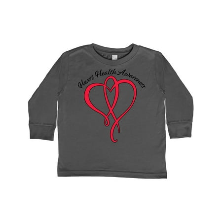 

Inktastic Heart Health Awareness Red Heart Ribbon Gift Toddler Boy or Toddler Girl Long Sleeve T-Shirt
