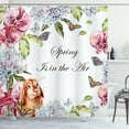 thumbnail image 1 of Ambesonne Nature Shower Curtain, Rabbits Orchid Flowers, 69"Wx75"L, Multicolor, 1 of 3