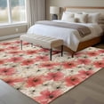 thumbnail image 4 of Large Area Rugs for Living Room Bedroom, Spring Flowers 5'x8' Rug Washable Carpet Runner Indoor Outdoor, Chinese Botanical Pink White Blooms Floral Non Slip Floor Mats Rug for Kitchen, Bathroom, 4 of 8