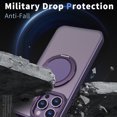thumbnail image 2 of Magnetic Ring Stand Case for iPhone 15 Pro Max [Compatible with MagSafe] with Rotatable Ring Holder, Mechanical Structure Military Drop Protection Shockproof Translucent Cover, Purple, 2 of 6
