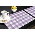 thumbnail image 5 of Buffalo Plaid Lavender Purple Indoor Placemat Set of 4, Non-Slip Placemats for Kitchen/Dining Table/BBQ/Patio/Parties, 12"x18" Washable Durable Cotton-Linen Table Mats, Farmhouse Spring Summer, 5 of 6