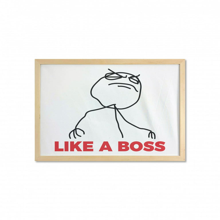 Meme Tapestry, Funny Simple Stickman with Cool Expression and Like