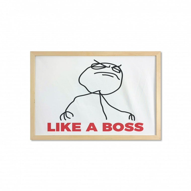 Meme Tapestry, Funny Simple Stickman with Cool Expression and Like