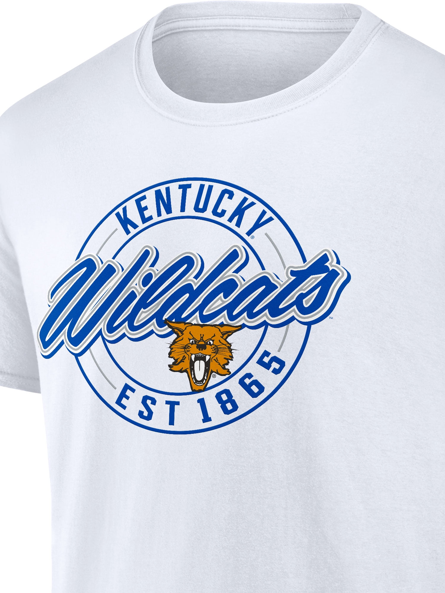 NCAA Kentucky Wildcats Men's Cotton White Short Sleeve T-Shirt