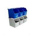 thumbnail image 5 of Sturdy Essentials Multi Recycling System, 6 Gallon Stackable Bins, 6 Pack, Blue/Grey, 5 of 8