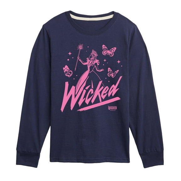 Wicked - Sketch Glinda- Youth Long Sleeve Graphic T-Shirt