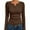 BJ10_Brown, variant on Long Sleeve Henley Shirts for Women Fall Spring Ribbed Tops Casual Blouses Basics Tees Cute Solid Sweaters Dark Gray XL