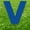 Blue, variant on Blue Letter V 20 inches tall
