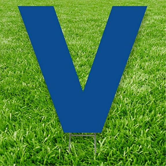 Blue Letter V 20 inches tall