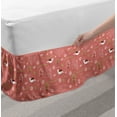 thumbnail image 2 of Woods Bed Skirt, Birds Flying in the Forest Nature Wild Flowers Herbs Leafless Tree Cartoon, Elastic Bedskirt Dust Ruffle Wrap Around for Bedding Decor, 4 Sizes, Coral White and Green, by Ambesonne, 2 of 2