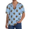 thumbnail image 3 of KLL German Shepherd Puppy Print Men's Shirt Short Sleeve Button Down Summer Cuba Beach Shirts- Small, 3 of 7