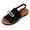 Summer Shoes # Black, variant on Women Summer Wedge Sandals Open Toe Single Strap Metal Buckle Woven Edge Casual Dress Shoes Soft Insole Non-Slip Everyday Beach Vacation Walking Outdoor Elegant Style
