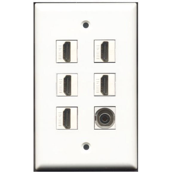RiteAV - 5 Port HDMI 1 3.5mm Wall Plate