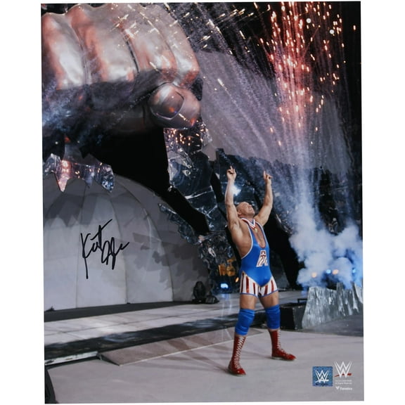 Kurt Angle WWE Autographed 16" x 20" Entrance Photograph - Fanatics Authentic Certified