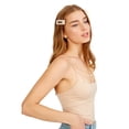 thumbnail image 2 of PacificPlex Womens Caged Neckline Spaghetti Strap Seamless Cami Tank Top (L, Beige), 2 of 7