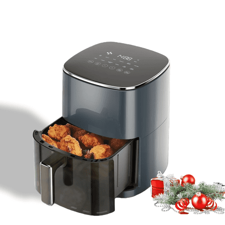 Blazezo 6QT Large Air Fryer with Clear Window, 12-in-1 Digital Air Fryer Oven for Roasting, Baking, Dehydrating, 400F, Dishwasher Safe, Nonstick, Family Size for 2-5