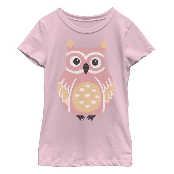 Girl's Lost Gods Owl Hoot  Graphic Tee Light Pink Small