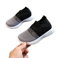 thumbnail image 2 of ZHOGXU Big Girls Boys Sneakers Soft Sole Non Slip Mesh Color Block Comfortable Breathable Shoes For Casual Daily Wear Black 18-24 Months, 2 of 3