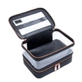 thumbnail image 4 of Impressions Vanity Santorini Train Case with Brush Holder, Durable Zippered Travel Case (Black), 4 of 5
