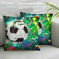 thumbnail image 3 of Orinice Soccer Ball Graphic Decorative Cushion Throw Pillow Cover for Home Couch Living Room Bed Sofa 18x18in, 3 of 5