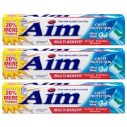 Aim Multi-Benefit Cavity Protection Gel Toothpaste, Ultra Mint 5.50 oz (Pack of 3)