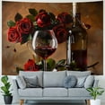 thumbnail image 4 of Orinice Roses Wine Tapestry Wall Hanging Unique Style Art for Home Decor Living Room Bedroom Farmhouse Dorm 50x40inch, 4 of 6