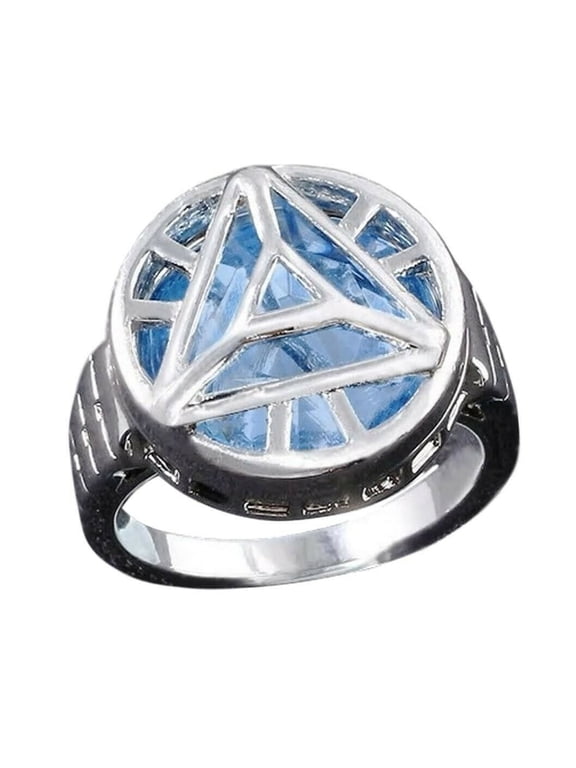 Iron Man Arc Reactor SIlvertone Stainless Steel Band Ring Size 10
