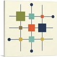thumbnail image 1 of ARTCANVAS Mid-Century Modern Squares on Rods Canvas Art Print - Size: 12" x 12" (0.75" Deep), 1 of 9
