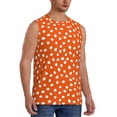 thumbnail image 2 of Fotbe Dots On Orange Background Men's Camiseta sin Mangas Estampada para Hombres, Playera Casual para Gimnasio, Entrenamiento, Playa-Large, 2 of 7