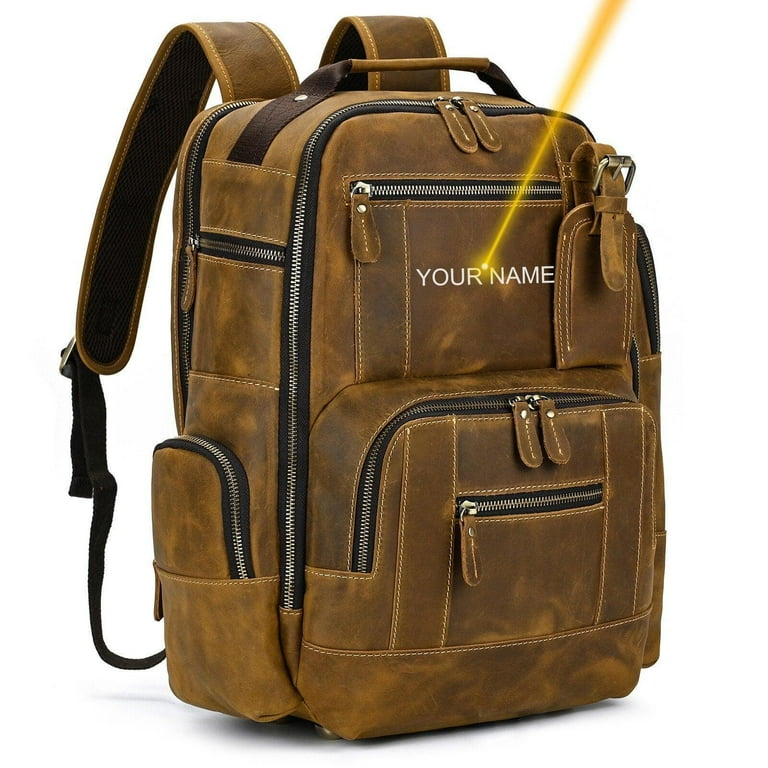 Multipocket Large Capacity Leather Backpacks For Men Day Wear